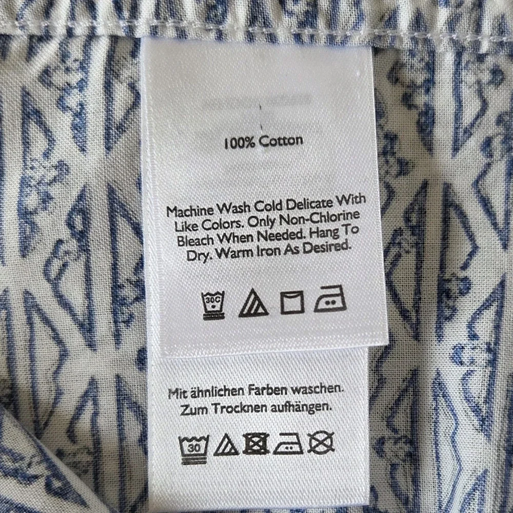 Eddie Bauer Men's Classic Fit Repeat Mountain Logo Print Button Dn Shirt Sz LT